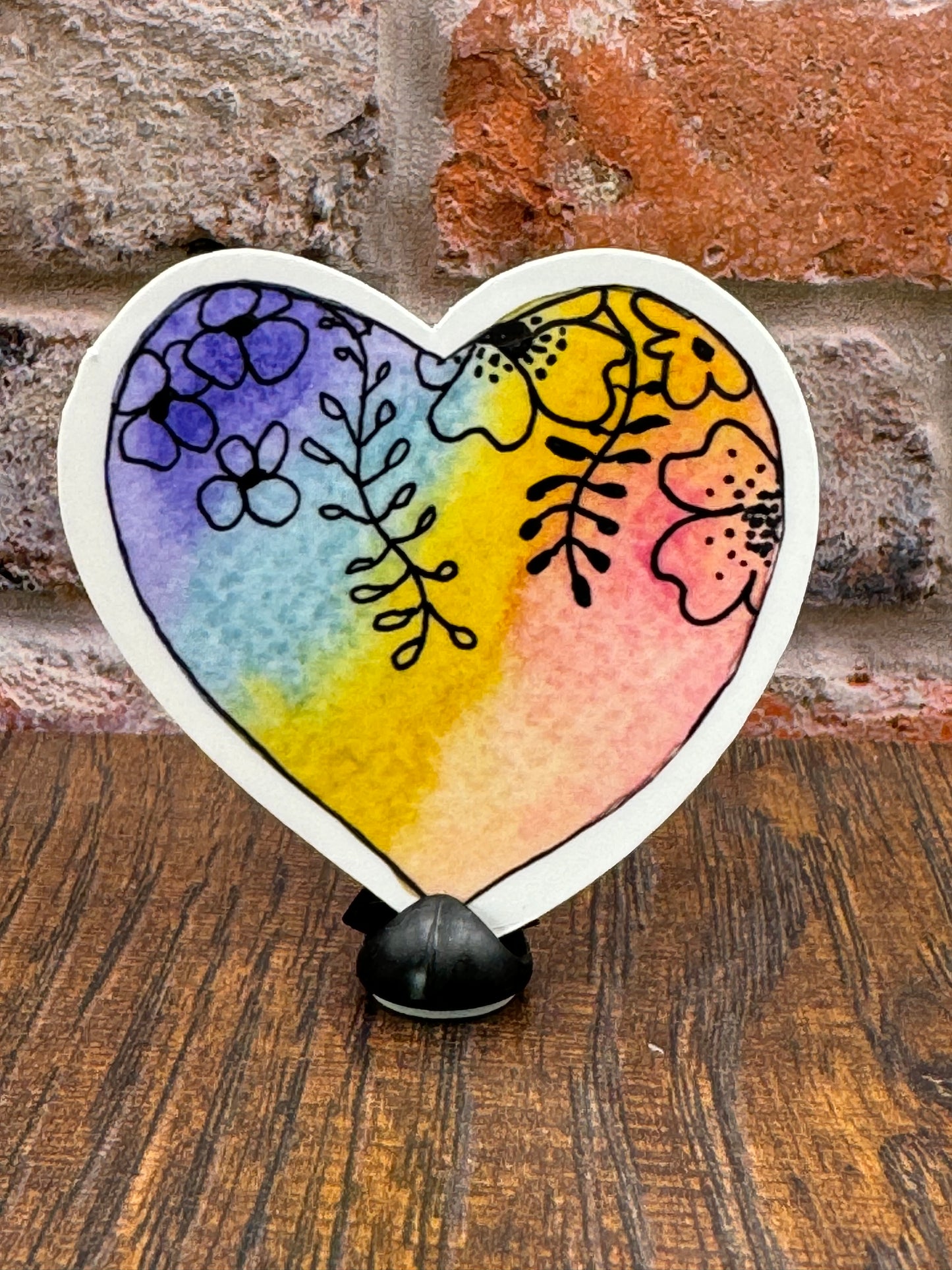 Watercolor floral heart