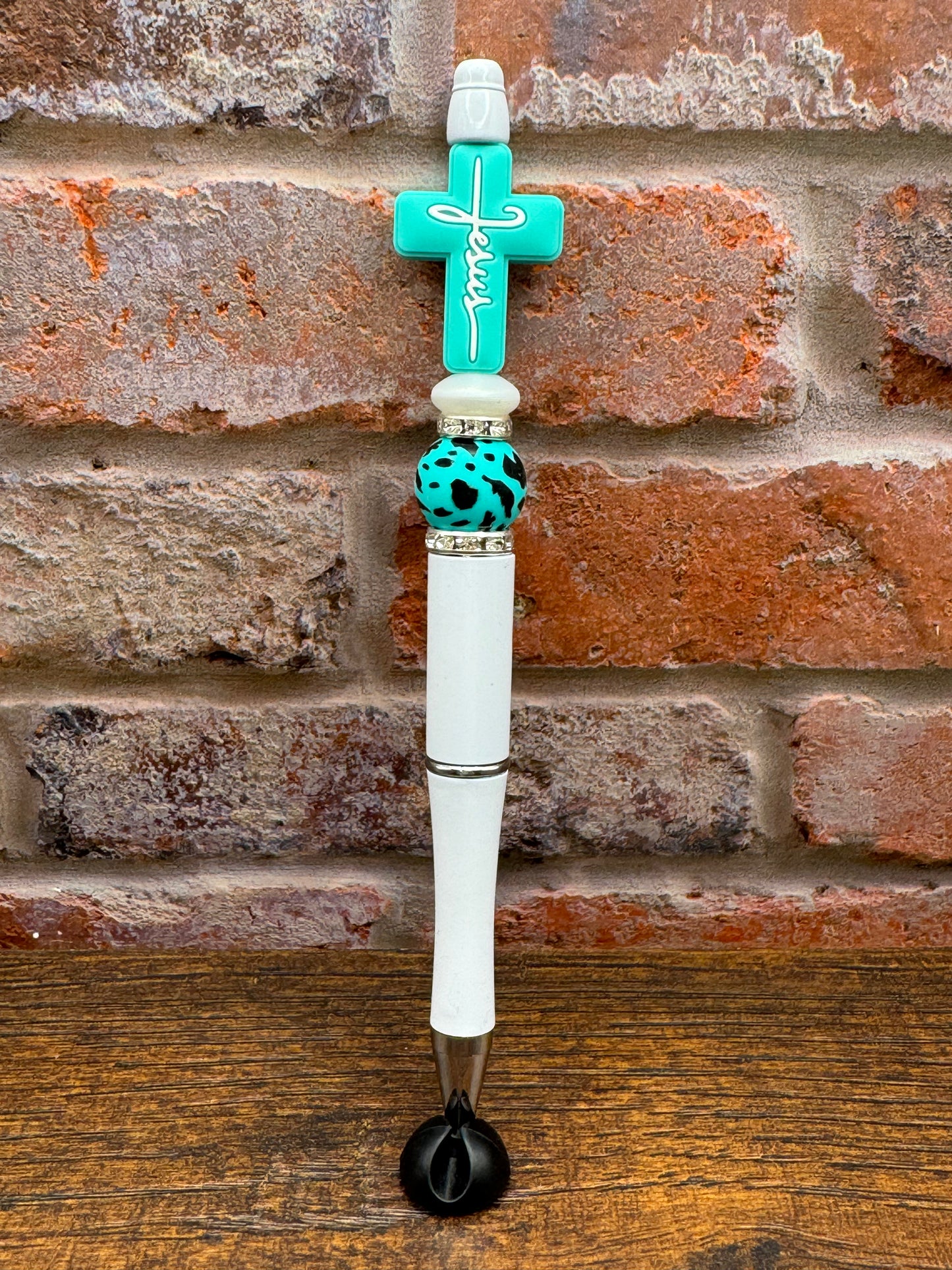 Teal Cross pen